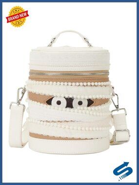 Faux Leather Mummy Crossbody Bag Glitter Tulle Applique